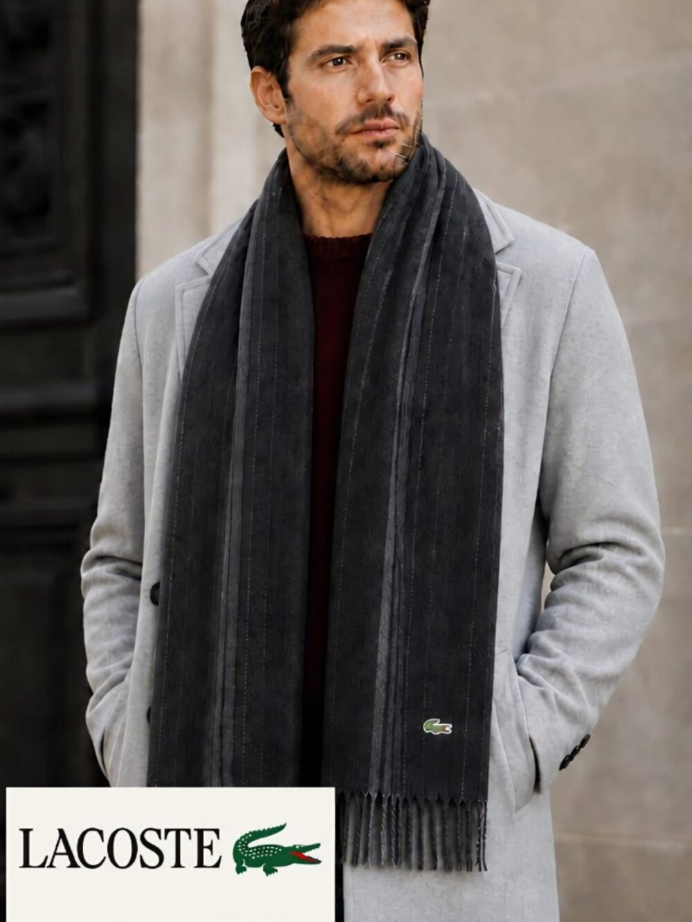 LACOSTE WOOL/CASHMERE SCARF!